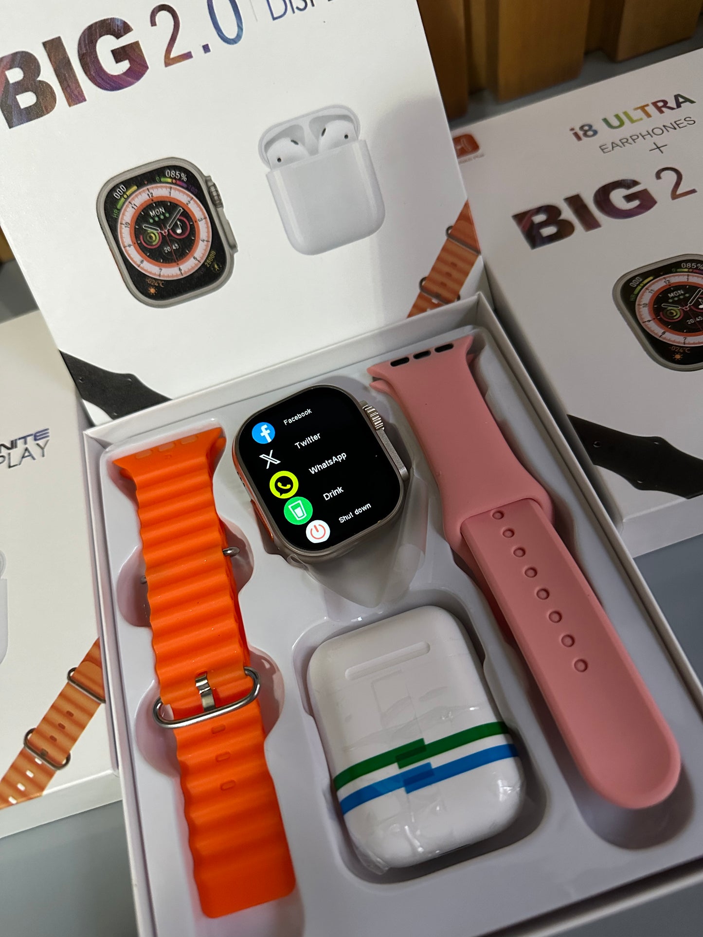 Combo SmartWatch I8 Ultra Big 2.0 + Audi - PAGA AL RECIBIR